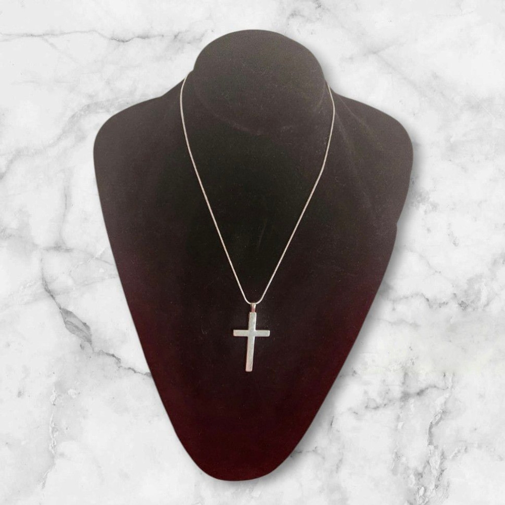 A QPooh's Closet Upcycled '2024' Cross Necklace